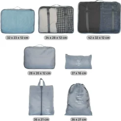 IVOL Set mit 7 Packwürfel Koffer-Organizer