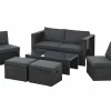 Juskys Salou Polyrattan Lounge Set - Black