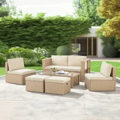 Juskys Salou Polyrattan Lounge Set - Creme