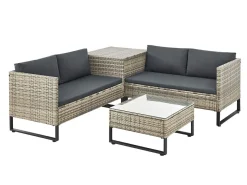 Juskys Santorini Polyrattan Modular Loungeset - Grey