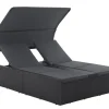Juskys Syros Polyrattan Lounge Bed - Black