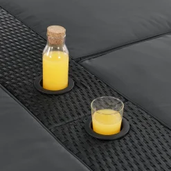 Juskys Syros Polyrattan Lounge Bed - Black