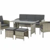 Juskys Turin 7 Personen Polyrattan Loungeset