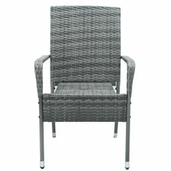 Juskys Yoro Polyrattan Set von 4 Gartenstühle - Grey