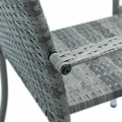 Juskys Yoro Polyrattan Set von 4 Gartenstühle - Grey