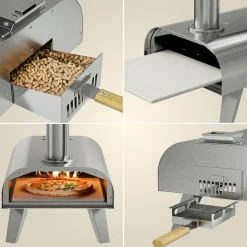 KitchenBrothers Holzbefeuerter Pizzaofen Mit Schutzhülle