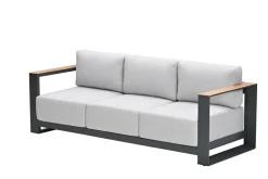 Levanto Dreisitzbank - carbon black - valley sand light teaklook