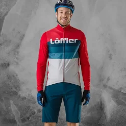 Löffler L/S Messenger Mid Red Herren-Radtrikot