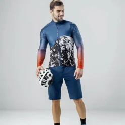 Löffler Scarp blaues Herren Langarm-Radtrikot