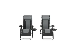 LifeGoods Comfort 2er-Set Relaxstühle - Black/Grey