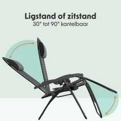 LifeGoods Comfort 2er-Set Relaxstühle - Black