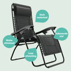 LifeGoods Comfort 2er-Set Relaxstühle - Black