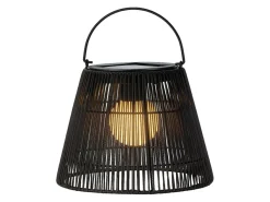 Lumineo Black Rattan Solar Laterne