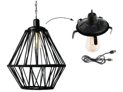 Lumineo Black Seil Solar-Hängelampe
