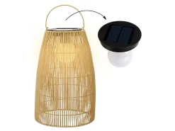 Lumineo Natural Rattan Steady Solar Laterne