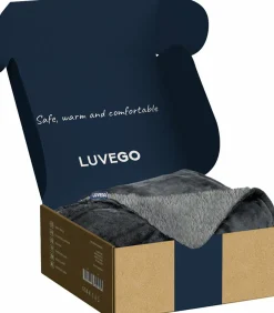 Luvego Fleece/Sherpa Heizdecke 160x120cm - Dark Blue