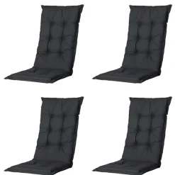 Madison Basic schwarze Gartenstuhlkissen - 4er-Set