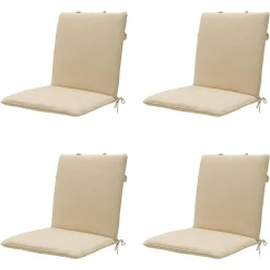 Madison Beige Canvas Eco+ Stapelbare Stuhlkissen - 4er-Set