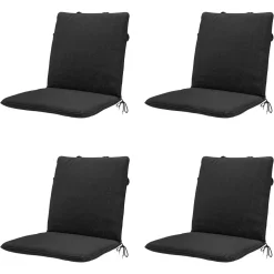 Madison Black Canvas Eco+ Stapelbare Stuhlkissen - 4er-Set