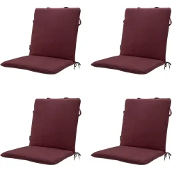 Madison Bordeaux Canvas Eco+ Stapelbare Stuhlkissen - 4er-Set