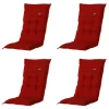 Madison Rib rote Gartenstuhlkissen - 4er-Set