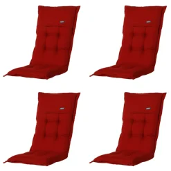 Madison Rib rote Gartenstuhlkissen - 4er-Set
