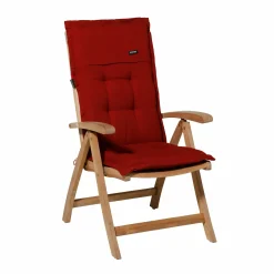 Madison Rib rote Gartenstuhlkissen - 4er-Set