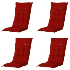 Madison Rib rote Gartenstuhlkissen - 4er-Set