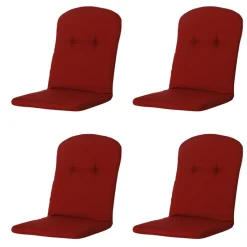 Madison Rib rotes Schalensitzkissen - 4er-Set