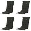 Madison Rib schwarze Gartenstuhlkissen - 4er-Set