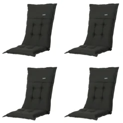 Madison Rib schwarze Gartenstuhlkissen - 4er-Set