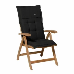 Madison Rib schwarze Gartenstuhlkissen - 4er-Set