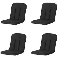 Madison Rib schwarzes Gartenkissen - 4er-Set
