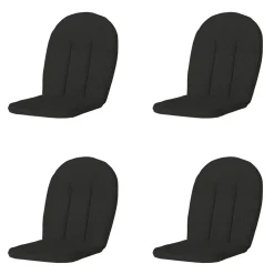 Madison Rib schwarzes Gartenkissen - 4er-Set