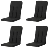 Madison Rib schwarzes Gartenkissen - 4er-Set