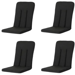 Madison Rib schwarzes Gartenkissen - 4er-Set