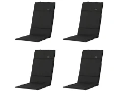 Madison Rib schwarzes Gartenkissen - 4er-Set