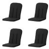 Madison Rib schwarzes Gartenkissen - 4er-Set