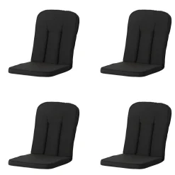 Madison Rib schwarzes Gartenkissen - 4er-Set