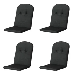 Madison Rib schwarzes Schalensitzkissen - 4er-Set