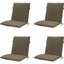 Madison Taupe Canvas Eco+ Stapelbare Stuhlkissen - 4er-Set