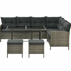 Manacor Polyrattan graues Lounge-Set