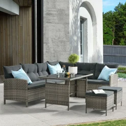 Manacor Polyrattan graues Lounge-Set