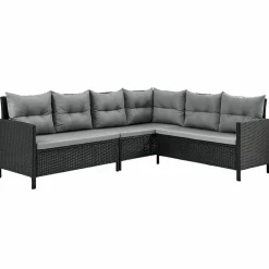 Manacor Polyrattan schwarzes Lounge-Set