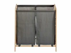 Marbeaux Wäschekorb mit 2 Fächern - Grey