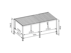 Mirador Deluxe 360 x 600 cm pergola - Grey