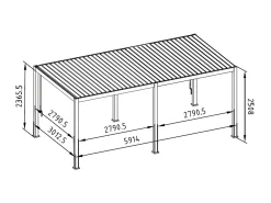 Mirador Deluxe 300 x 600 cm pergola - anthrazit