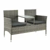Monaco Polyrattan graues Gartenbank