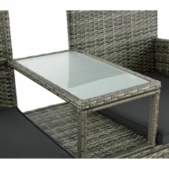 Monaco Polyrattan graues Gartenbank