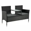 Monaco Polyrattan schwarze Gartenbank